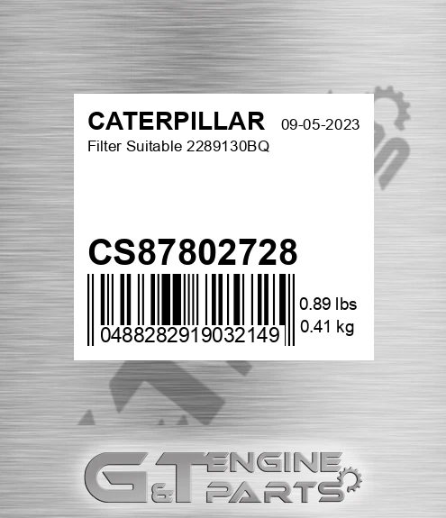 CS87802728 Filter Suitable 2289130bq
