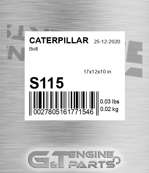 S115 Bolt for CATERPILLAR