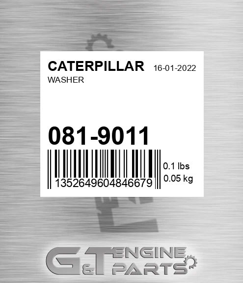 081-9011 Washer for CATERPILLAR