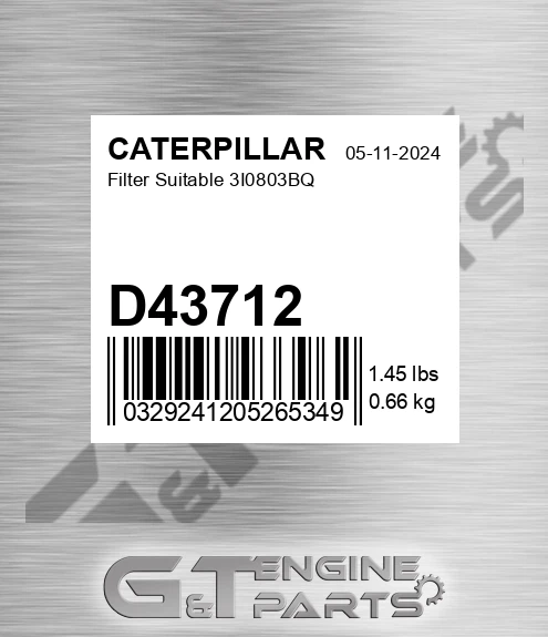 D43712 Filter Suitable 3i0803bq