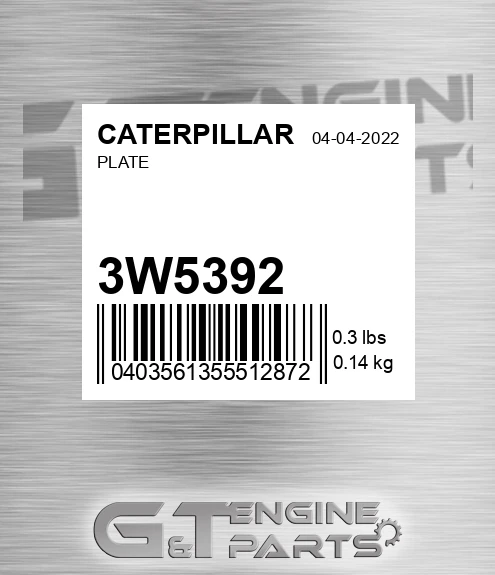 3W5392 Plate