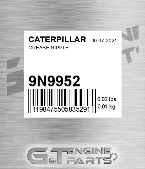 9N-9952 Grease Nipple for CATERPILLAR