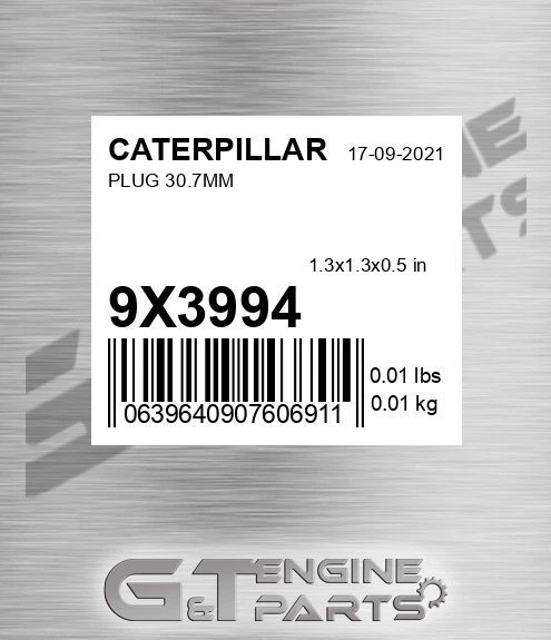 9X-3994 Plug 30.7mm for CATERPILLAR