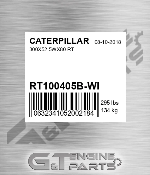 RT100405BWI 300x52.5wx80 Rt for CATERPILLAR