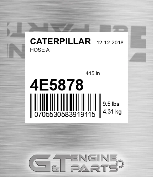 4E5878 CATERPILLAR Hose A