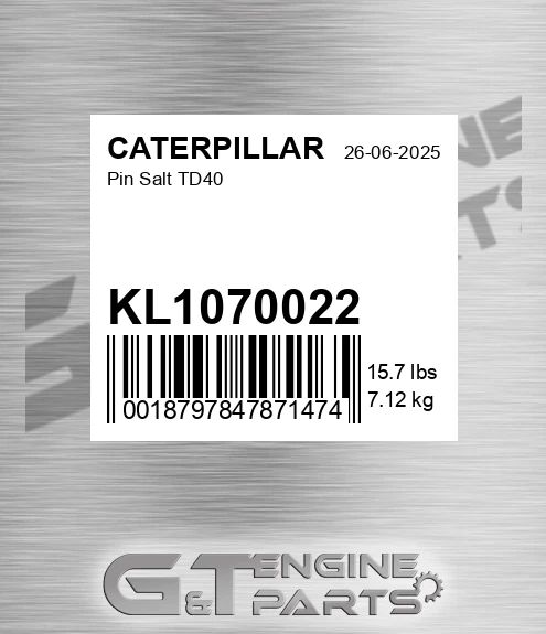KL1070022 Pin Salt Td40 for CATERPILLAR