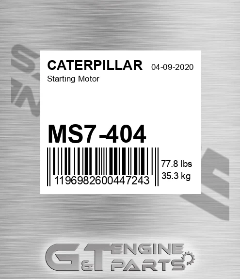 MS7-404 Starting Motor