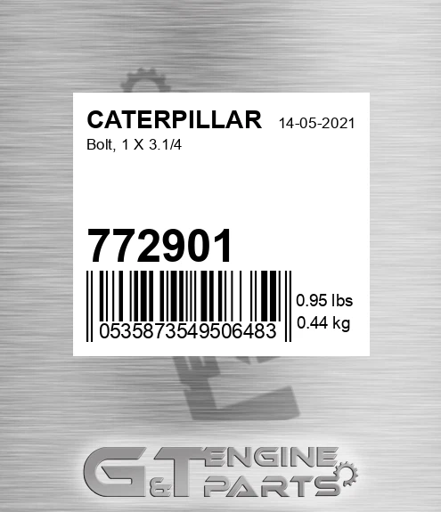 772901 Bolt, 1 X 3.1/4