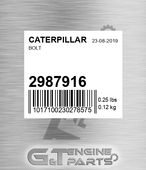298-7916 Bolt for CATERPILLAR