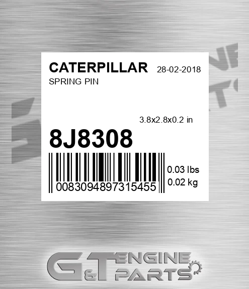 8J-8308 Spring Pin for CATERPILLAR