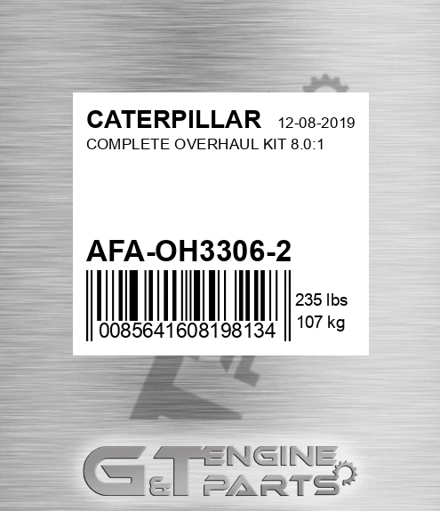 AFA-OH3306-2 Complete Overhaul Kit 8.0:1