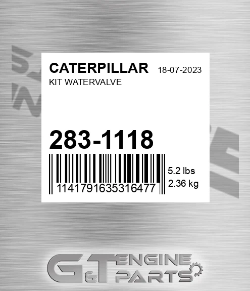 283-1118 Kit Watervalve for CATERPILLAR