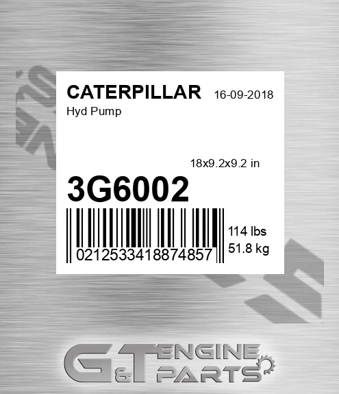 3G6002 Hyd Pump for CATERPILLAR
