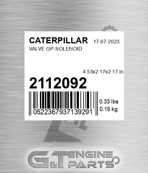 2112092 Valve Gp-solenoid for CATERPILLAR