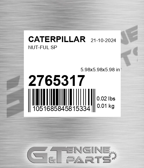2765317 Nut-ful Sp for CATERPILLAR