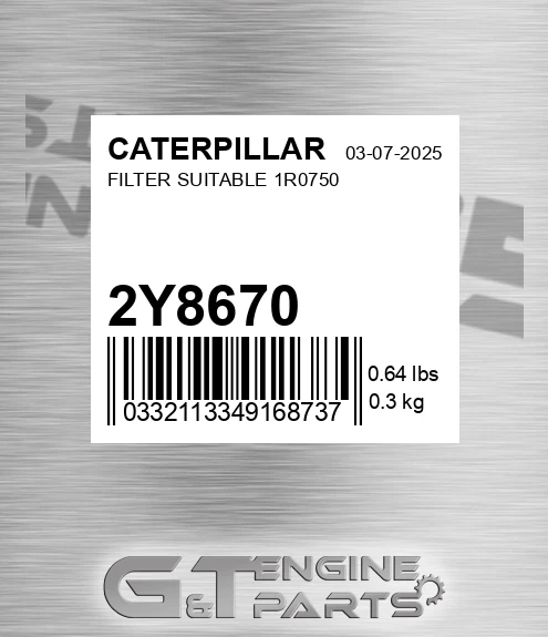 2Y-8670 Filter Suitable 1r0750
