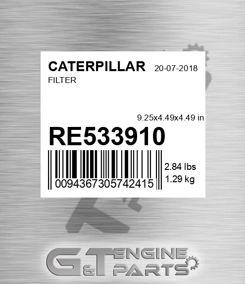 RE533910 Filter for CATERPILLAR