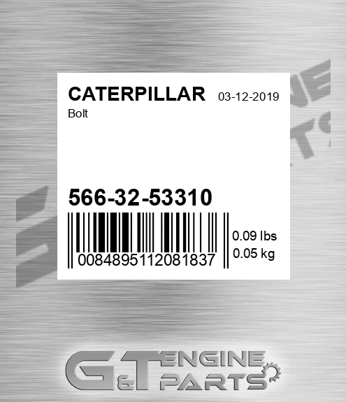 566-32-53310 Bolt for CATERPILLAR