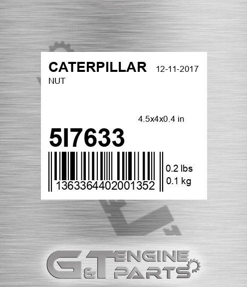 5I-7633 Nut for CATERPILLAR