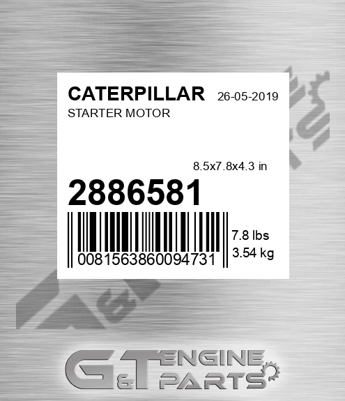 288-6581 Starter Motor for CATERPILLAR