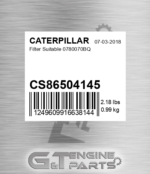 CS86504145 Filter Suitable 0780070bq