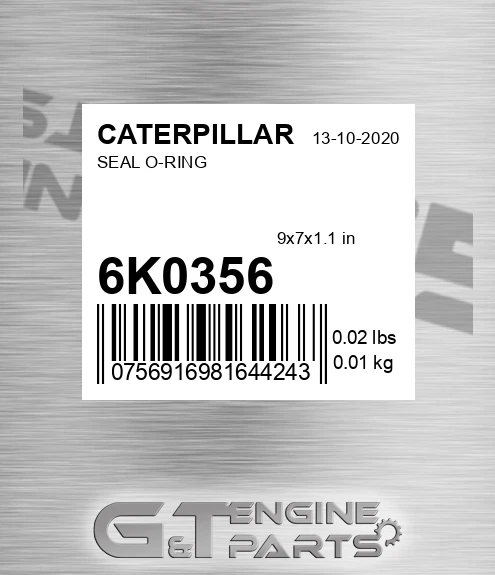 6K-0356 Seal O-ring for CATERPILLAR