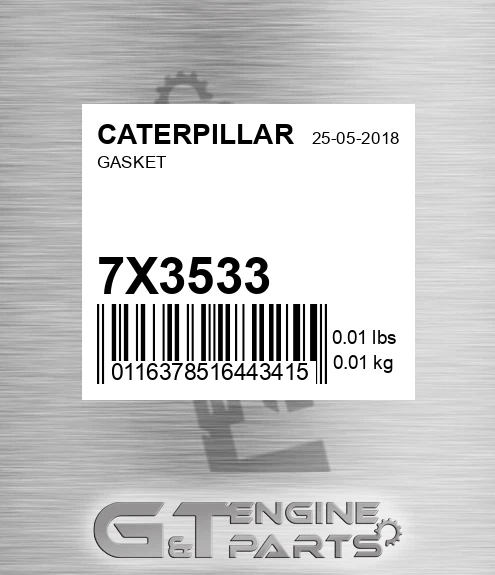 7X-3533 Gasket for CATERPILLAR