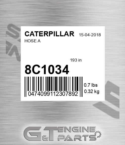 8C1034 Hose A for CATERPILLAR