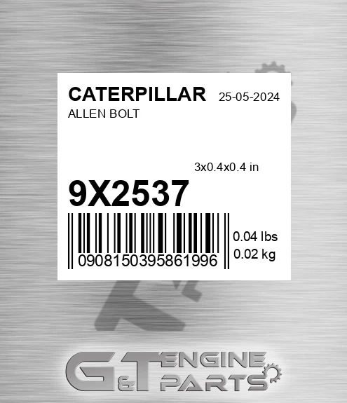 9X-2537 Allen Bolt for CATERPILLAR