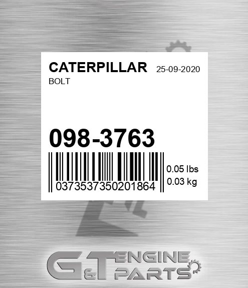 098-3763 Bolt for CATERPILLAR