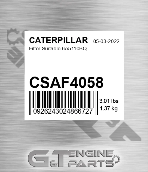 CSAF4058 CATERPILLAR Filter Suitable 6a5110bq