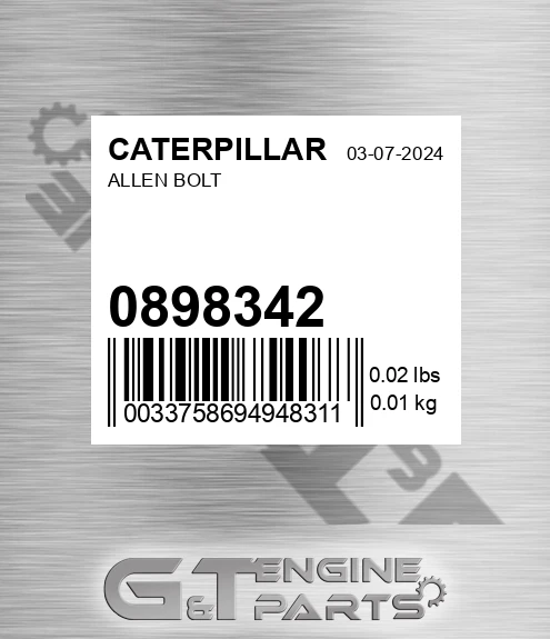 089-8342 Allen Bolt