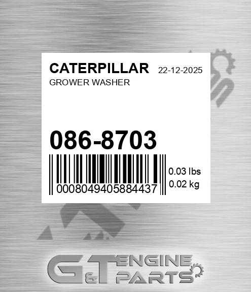 086-8703 Grower Washer for CATERPILLAR