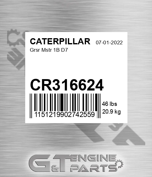 CR316624 Grsr Mstr 1b D7 for CATERPILLAR