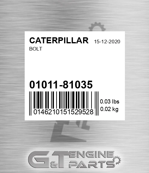01011-81035 Bolt for CATERPILLAR