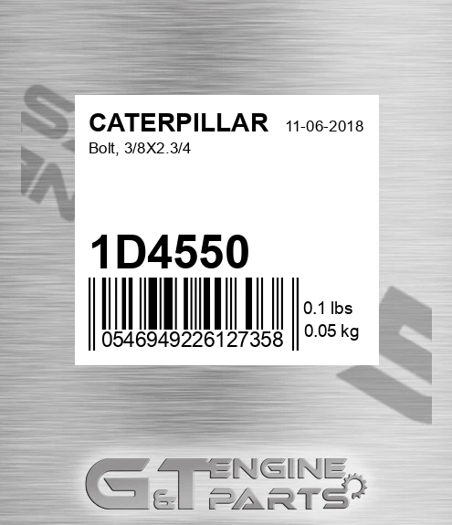 1D4550 Bolt, 3/8x2.3/4