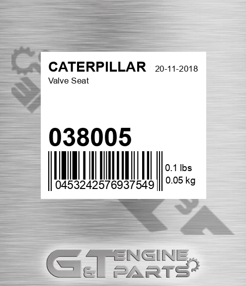 038005 CATERPILLAR Valve Seat