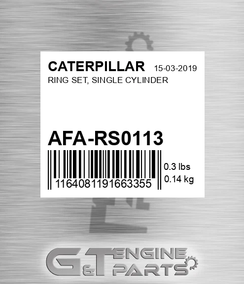AFA-RS0113 Ring Set, Single Cylinder