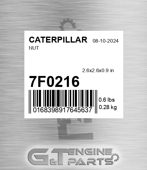 7F0216 CATERPILLAR Nut