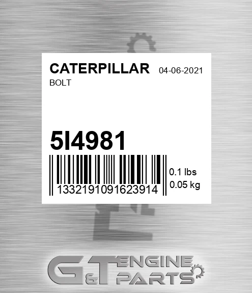 5I-4981 Bolt for CATERPILLAR