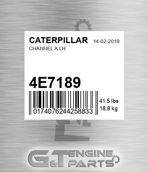 4E7189 L/h Channel for CATERPILLAR