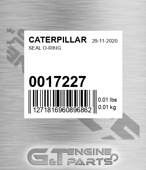 001-7227 Seal O-ring for CATERPILLAR