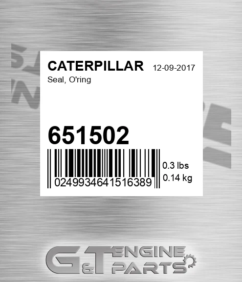 651502 Seal, O'ring
