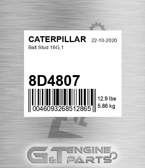 8D4807 Ball Stud 16g,1