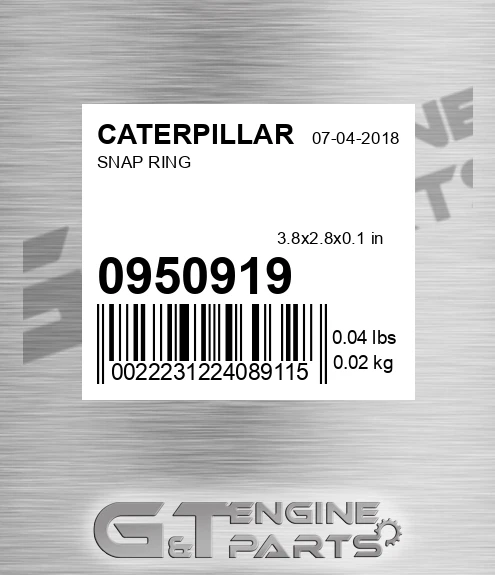 0950919 Ring for CATERPILLAR