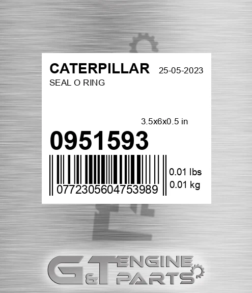 0951593 Seal O Ring for CATERPILLAR