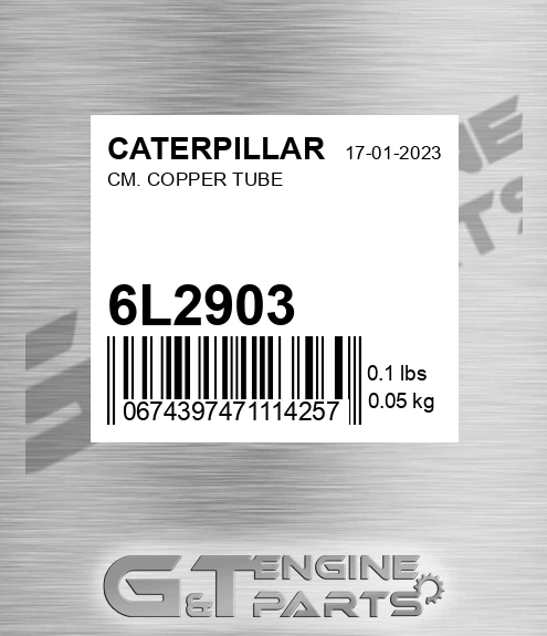 6L-2903 Cm. Copper Tube for CATERPILLAR