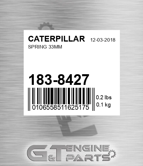 183-8427 Spring 33mm for CATERPILLAR