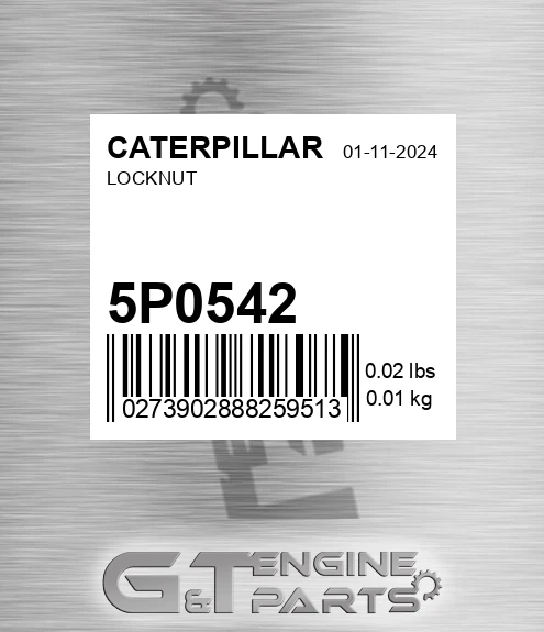 5P-0542 Locknut for CATERPILLAR