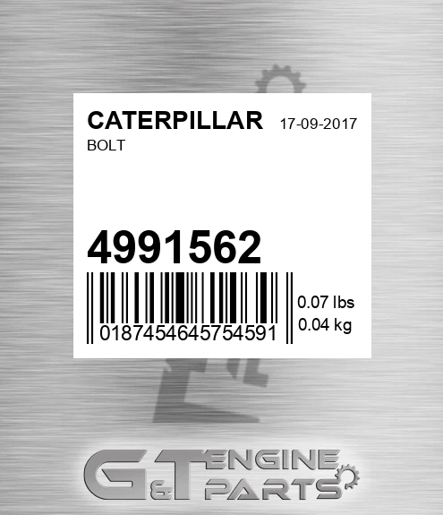 499-1562 Bolt for CATERPILLAR